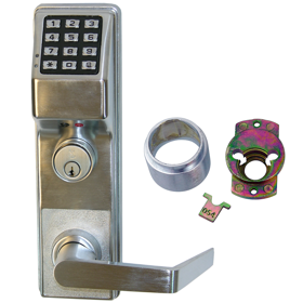 KIT - Trilogy T3 Keypad - Marks M9900 Exit Trim, Weather Proof, ASSA Rim Cylinder Adaptor, 2000 Users, 500 Scheduled Events, 40,000 Audit Trail Events, 626/US26D Satin Chrome