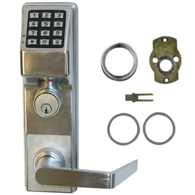 KIT - Trilogy T3 Keypad - Von Duprin Exit Trim, Weather Proof, Best SFIC Rim Cylinder Adaptor, 2000 Users, 500 Scheduled Events, 40,000 Audit Trail Events, 626/US26D Satin Chrome