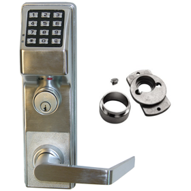 KIT - Trilogy T3 Keypad - Marks M9900 Exit Trim, Weather Proof, Schlage Full-Size Interchangeable Core Rim Cylinder Adaptor, 2000 Users, 500 Scheduled Events, 40,000 Audit Trail Events, 626/US26D Satin Chrome