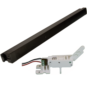 KIT - Narrow Rim Exit Device, Electric (Solenoid) Latch Retraction (EL), Single Switch (M), Fits Narrow and Wide Stile Aluminum Doors, 36in, 711/335 Black Anodized