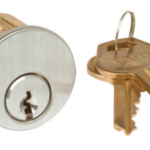 1-1/8" Mortise Cylinder Solid Brass, Keyed Alike, Aluminum