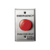 Red Mushroom Button Emergency Push for Help, 1 No, 1 NC, LED, 24VDC, Guard Ring, 302 Stainless Steel