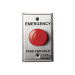 222408_L.png Red Mushroom Button Emergency Push for Help, 1 No, 1 NC, LED, 24VDC, Guard Ring, 302 Stainless Steel