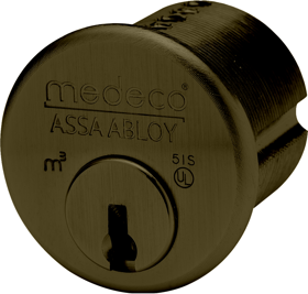 222435_L.png M3 Mortise Cylinder 1-1/8in, DJ Keyway, 6 Pin, Sub-Assembled, Less Slider, Dark Bronze/Clear Coat 24