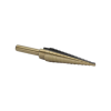 13 Step Drill Bit (1/8in-1/2in x 1/32in) Black and Gold, HSS (High Speed Steel)