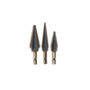 Step Drill Set (Includes STE-1, STE-2, STE-3) Black and Gold, HSS (High Speed Steel)