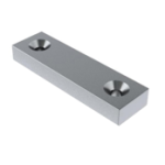 Strike Plate for Cam Lock, Die Cast Strike w/Countersink Holes, 1-3/4in x 1/2in