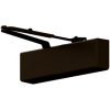 Heavy Duty Surface Door Closer, Regular Arm with Parallel Arm Bracket, Full Plastic Cover, Cast Aluminum, Adjustable Sizes 1-6, Double Heat-Treated Pinion, Through Bolt, Wood and Machine Screws, ADA, UL, Grade 1, 695/SP313 Dark Bronze Painted
