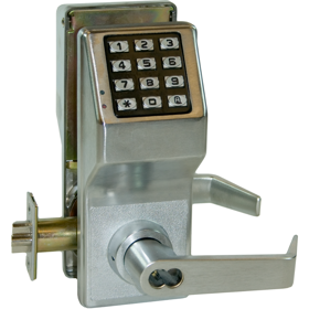 Trilogy T2 Keypad Cylindrical Standalone Lock, Medeco LFIC Prep, 100 Users, No Audit or Scheduled Events, 626/US26D Satin Chrome