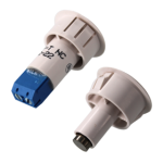 3/4in Diameter Recessed (Flush Mount) Magnetic Contact Switch Set, 1/2in Plus Gap, Magnetic Contact, Open Loop (N/C), Screw Terminals, Used for Steel Doors, White