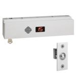 226612_L.png 1650lbs EM Lock, Single Door Delayed Egress Electromagnetic Lock, NFPA 101, Fixed 15 Second Egress Delay, Built-in Keyswitch Reset, Door Position Status, Visual and Verbal Countdown and Alarm Tone, 12/24VDC, UL 294 Listed, Grade 1, 628/US28 Satin Aluminum