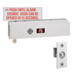 1650lbs EM Lock Single Door Delayed Egress Electromagnetic Lock, NFPA 101, Selectable 15 or 30 Seconds Egress Delay, Built-in Keyswitch Reset, Door Position Status, Visual and Verbal Countdown and Alarm Tone, 12/24VDC, UL 294 Listed, Grade 1, 628/US28 Satin Aluminum