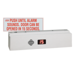 1650lbs EM Lock, Single Door Delayed Egress Electromagnetic Lock, NFPA 101, Selectable 15 or 30 Seconds Egress Delay, Built-in Push Button Reset, Visual and Verbal Countdown and Alarm Tone, 12/24VDC, UL 294 Listed, Grade 1, 628/US28 Satin Aluminum