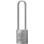 Brass Chrome Plated Padlock, Non-Key Retained, Small Format IC (SFIC) Prep, Less Core, Stainless Steel Shackle 1/4in x 4in H