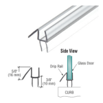 Clear Bottom Wipe w/Drip Rail for 3/8in