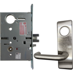 KIT - Electrified Mortise, Field Reversible - Fail Safe and Fail Secure, with Request to Exit Switch, Lustra Lever with M Escutcheon Trim, Less 1-1/8 Mortise Cylinder, Handing is Field Reversible, ANSI Strike SS118, 626/US26D Satin Chrome