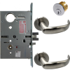 KIT - Electrified Mortise, Field Reversible - Fail Safe and Fail Secure, Princeton Lever with A Rose Trim, Standard 1-1/8 Mortise Cylinder, A01 Clover Cam, L4 Keyway 0-Bit, Handing is Field Reversible, ANSI Strike SS118, 626/US26D Satin Chrome