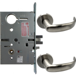 KIT - Electrified Mortise, Field Reversible - Fail Safe and Fail Secure, Princeton Lever with A Rose Trim, Less 1-1/8 Mortise Cylinder, Handing is Field Reversible, ANSI Strike SS118, 626/US26D Satin Chrome
