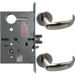 KIT - Electrified Mortise, Field Reversible - Fail Safe and Fail Secure, with Request to Exit Switch, Princeton Lever with A Rose Trim, Less 1-1/8 Mortise Cylinder, Handing is Field Reversible, ANSI Strike SS118, 626/US26D Satin Chrome