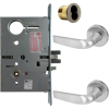 KIT - Electrified Mortise, Field Reversible - Fail Safe and Fail Secure, with Request to Exit Switch, Citation Lever with A Rose Trim, 6-Pin Large Format Interchangeable Core Mortise Housing, A01 Clover Cam, Less IC Core, Handing is Field Reversible, ANSI Strike SS118, 626/US26D Satin Chrome