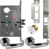 KIT - Electrified Mortise, Field Reversible - Fail Safe and Fail Secure, Newport Lever with A Rose Trim, Standard 1-1/8 Mortise Cylinder, A01 Clover Cam, L4 Keyway 0-Bit, Handing is Field Reversible, ANSI Strike SS118, 625/US26 Bright Chrome