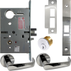 KIT - Electrified Mortise, Field Reversible - Fail Safe and Fail Secure, Newport Lever with A Rose Trim, Standard 1-1/8 Mortise Cylinder, A01 Clover Cam, L4 Keyway 0-Bit, Handing is Field Reversible, ANSI Strike SS118, 625/US26 Bright Chrome