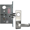 KIT - Electrified Mortise, Field Reversible - Fail Safe and Fail Secure, with Request to Exit Switch, Newport Lever with M Escutcheon Trim, Less 1-1/8 Mortise Cylinder, Handing is Field Reversible, ANSI Strike SS118, 626/US26D Satin Chrome