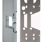 Electric Strike for Rim Exits, Fire Rated, 12-24VAC/DC, Field Selectable FS or FSE, 3/4in Thick Plus 2 Each 1/16in Spacers, 9in x 1-3/4in, Satin Stainless