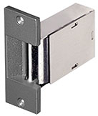 240048_L.png Electric Strike, 8-16VAC, Fail Secure, 3-1/2in x 1-3/8in Faceplate, up to 3/4in Throw, Wood Jambs and Iron Gate, Satin Chrome