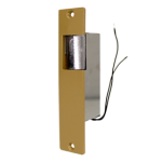 Electric Strike, 8-16VAC, Fail Secure, 5-7/8in x 1-1/4in Faceplate, up to 5/8in Throw, Brass Powder Coat