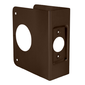 Door Wrap for Deadbolt 2-3/8in Backset, 1-3/8in Door, 4in W x 4-5/16in H, 1-1/2in Hole, Indent Latch Prep, 612/US10 Bronze