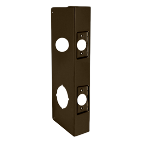 Double Hole Door Wrap 2-3/4in Backset, 1-3/4in Door, 4-1/4in W x 12in H, CTC 6in Holes, 2-1/8in Holes, Indent Latch Prep, 613/US10B Oil Rubbed Bronze