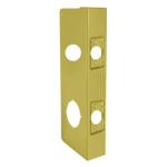 Double Hole Door Wrap 2-3/8in Backset, 1-3/8in Door, 4in W x 9in H, CTC 4in, 2-1/8in Bottom and 1-1/2in Top Holes, Indent Latch Prep, 605/US3 Polished Brass