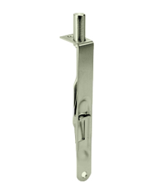 Manual Flush Bolt Wood Door, Face 6in L x 3/4in W Radius/Rounded Corners, 619/US15 Satin Nickel