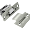 Roller Latch with T-Strike, 3-3/8in L x 1in W, Adjustable Solid Nylon Roller, 619/US15 Satin Nickel
