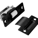 Roller Latch with T-Strike, 3-3/8in L x 1in W, Adjustable Solid Nylon Roller, 622/US19 Black