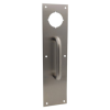 4in x 16in Pull Plate with 2-1/8in Hole for Cylindrical Locks, 3/4in Diameter Pull, CTC 6in, 628/US28 Satin Aluminum
