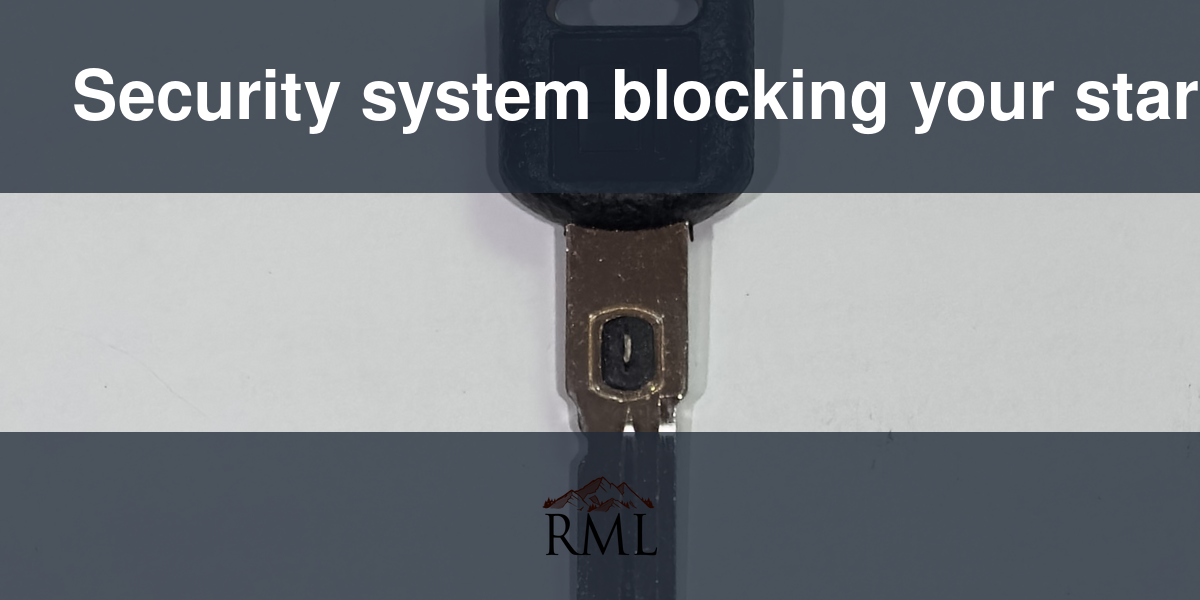 Security system blocking your start? - RMLOCK