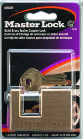 Trailer Hitch Solid Brass Lock, 3/4in (19mm) Shackle