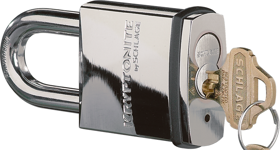Chrome Padlock, SFIC (Small Format IC) Prep, Less Core, 1-1/2in Shackle