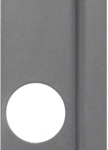 Latch Protector for Aluminum Entry Door, 3/8in Offset, 1-7/16 Diameter Hole Fits Over Cylinder, 7in x 2-5/8in, SL Silver Coated
