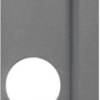 Latch Protector for Aluminum Entry Door, 3/8in Offset, 1-7/16 Diameter Hole Fits Over Cylinder, 7in x 2-5/8in, SL Silver Coated