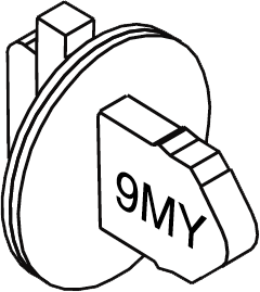 Cylindrical Tailpiece with Washer Assembly for 6 or 7 Pin Yale LFIC for AB, B, DA (Exterior), DW, F, FEU and FEL Functions (Stamped 9MY)