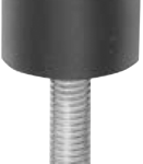 Round Security Floor Mount Stop 1-1/2in Diameter Bumper, Steel x Rubber