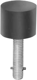 Round Security Floor Mount Stop 1-1/2in Diameter Bumper, Steel x Rubber