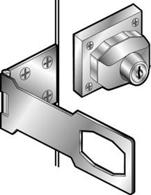 Hasp Lock 4 1/2in Carded Keyed Different