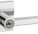 Halifax Entry Lever, Square Rose, KW1 SmartKey, 6-Way Adjustable Latch 2-3/8in-2-3/4in Backset, Grade 2, 625/US26 Polished Chrome