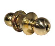 LSDA Grade 2 Classroom Knob Ball Less Latch Less Cylinder Bright Brass 150B3LLLC