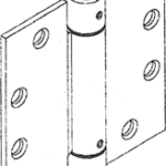 Spring Hinge Full Mortise, Square Corner, 4.5in x 4.5in (4545), Ferrous Steel Base, 605/US3 Bright Brass