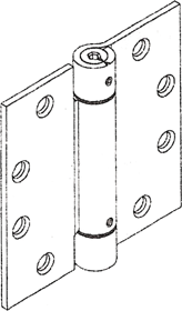 Spring Hinge Full Mortise, Square Corner, 4.5in x 4.5in (4545), Ferrous Steel Base, 605/US3 Bright Brass
